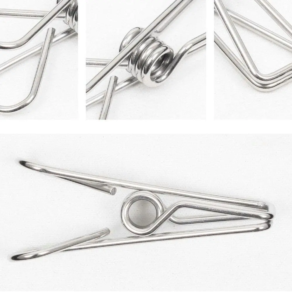 9PK Eco Basics 9cm Stainless Steel Clothes Pegs Hanging/Drying Fabric Clips