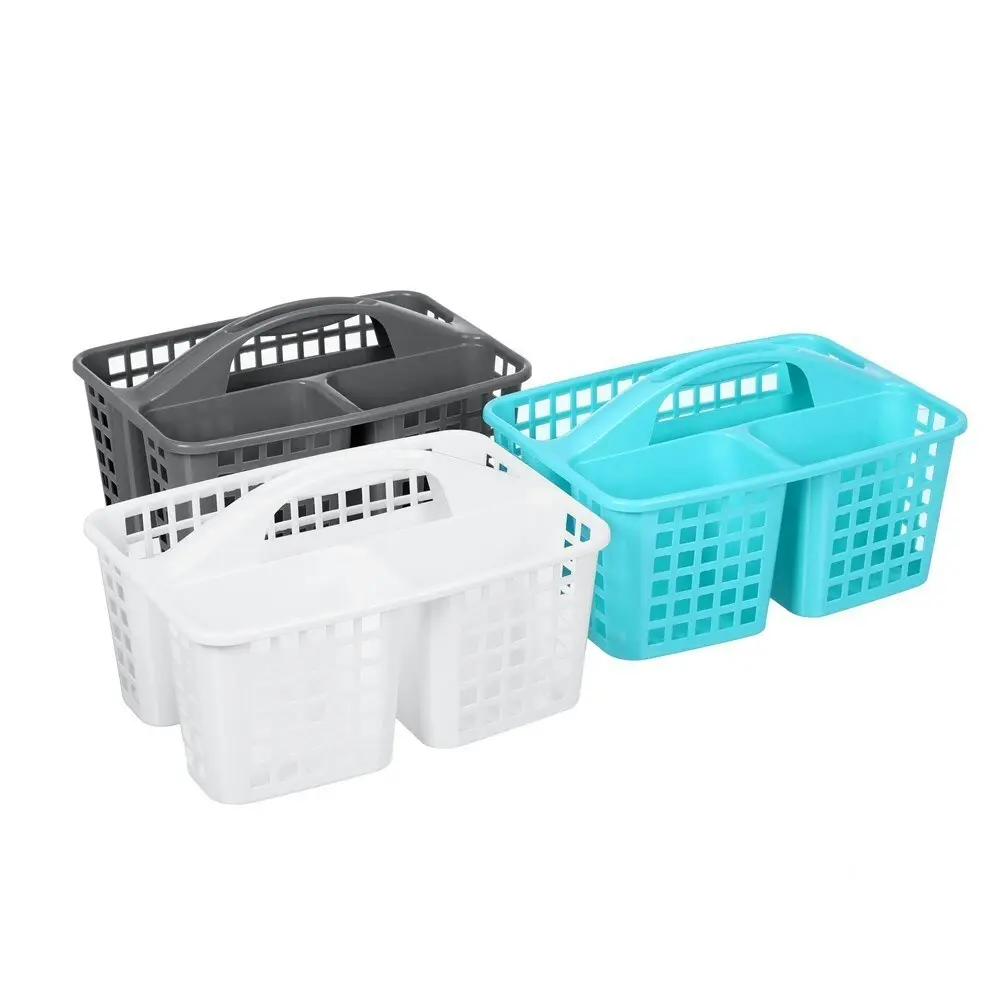 3x Boxsweden Cleaning Caddy 31cm 3 Compartments Cleaning Storage Container Asst