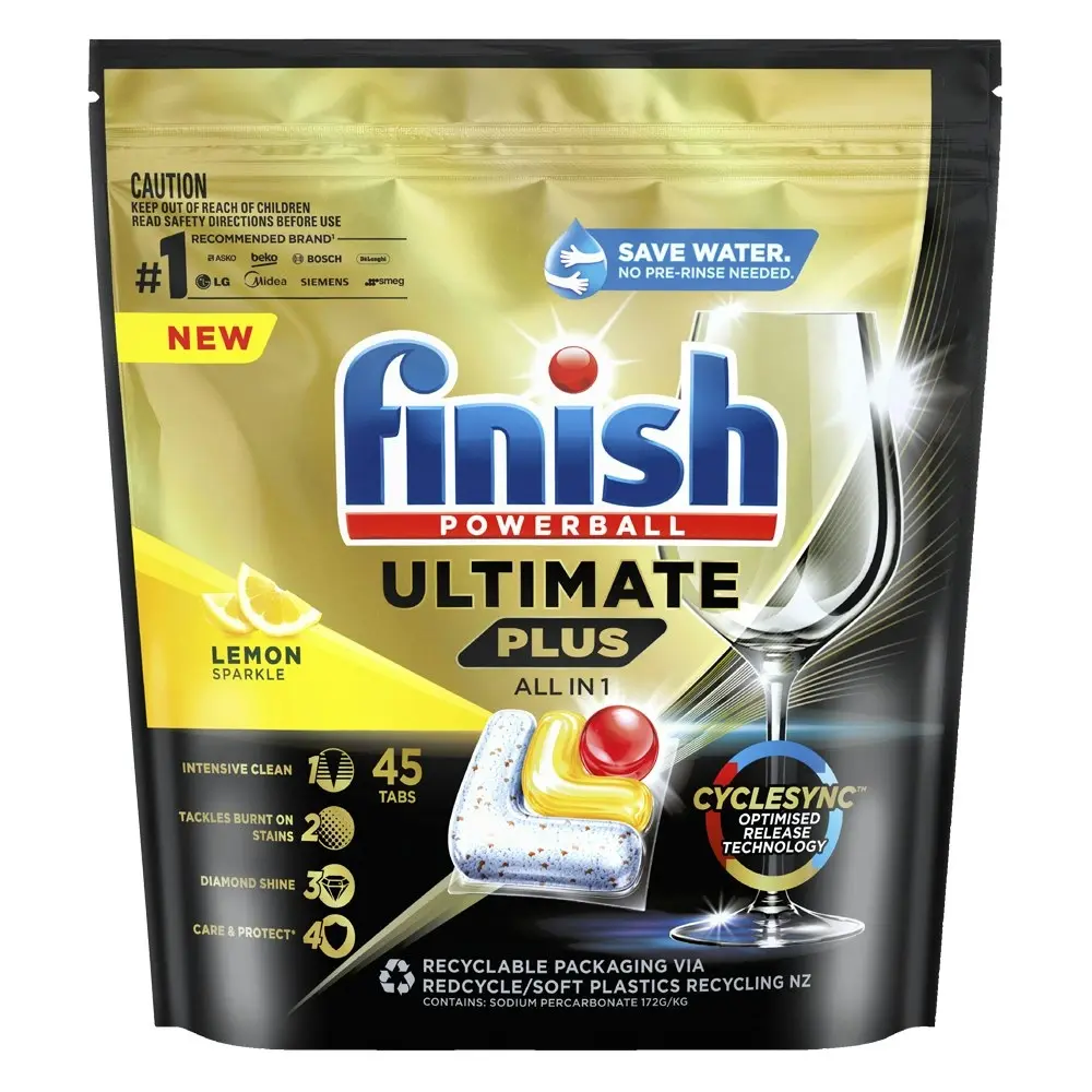 135pc Finish Powerball Ultimate Plus All In 1 Dishwashing Tablets Lemon Sparkle