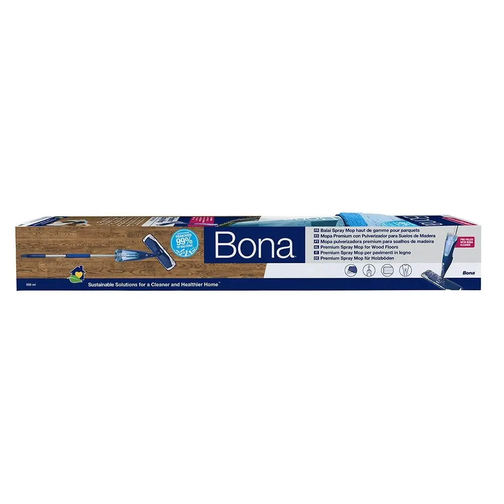 Bona Spray Mop w/ Microfiber Cleaning Pad/850ml Wood Floor Cleaner Cartridge