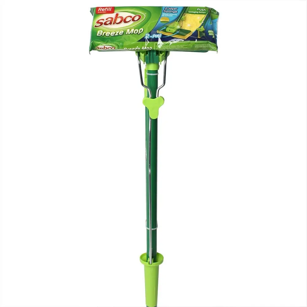 Sabco Space Saver Breeze Standing Mop 2 Layers Sponge Water Soak Indoor Cleaning