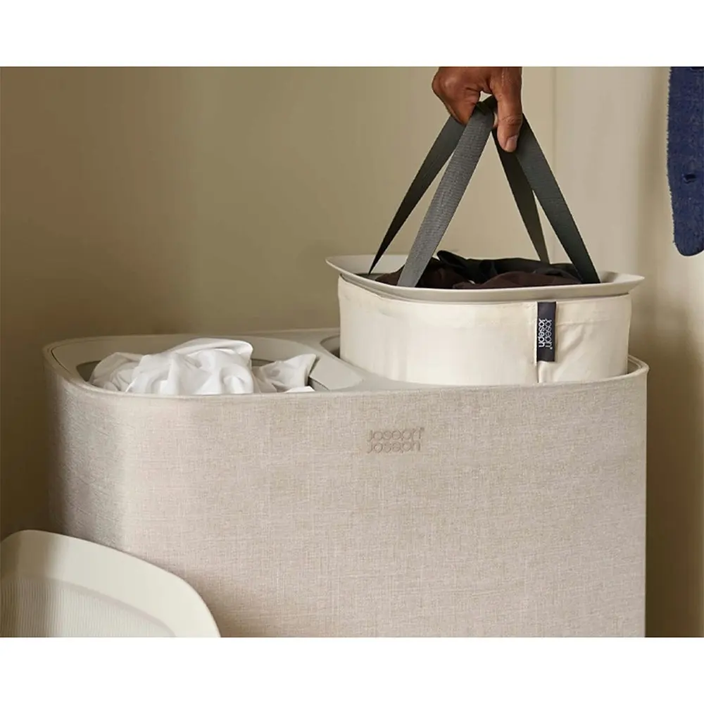 Joseph & Joseph Tota 90L Laundry Separation Basket w/ Removable Tote Bag Ecru