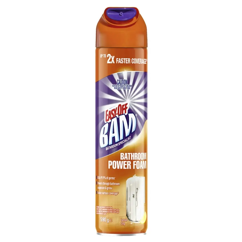 3x Easy Off Bam Power Foam Bathroom Floor/Surface Cleaner Lemon Zing 590g