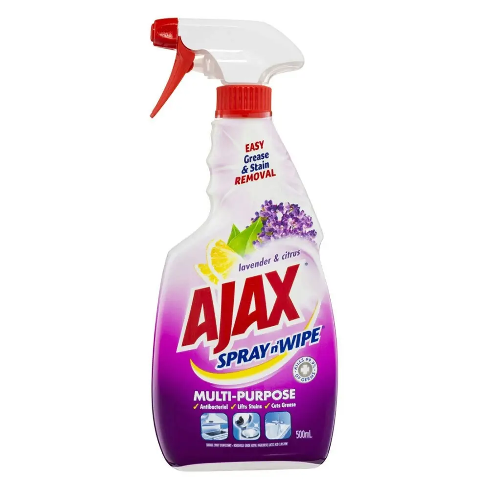 4x Ajax Spray N Wipe 500ml Trigger Bottle Multipurpose Cleaner Lavender & Citrus