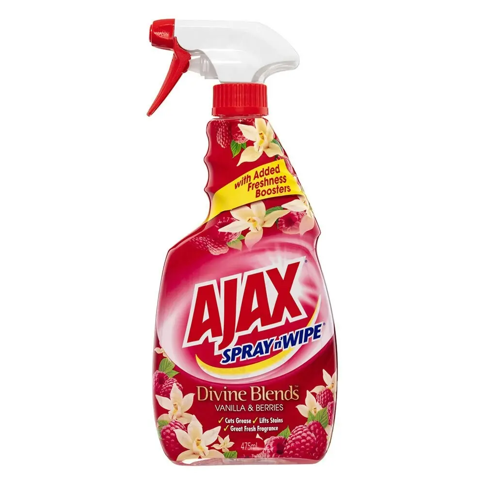 4x Ajax Spray N Wipe 475ml Trigger Bottle Multipurpose Cleaner Vanilla & Berries