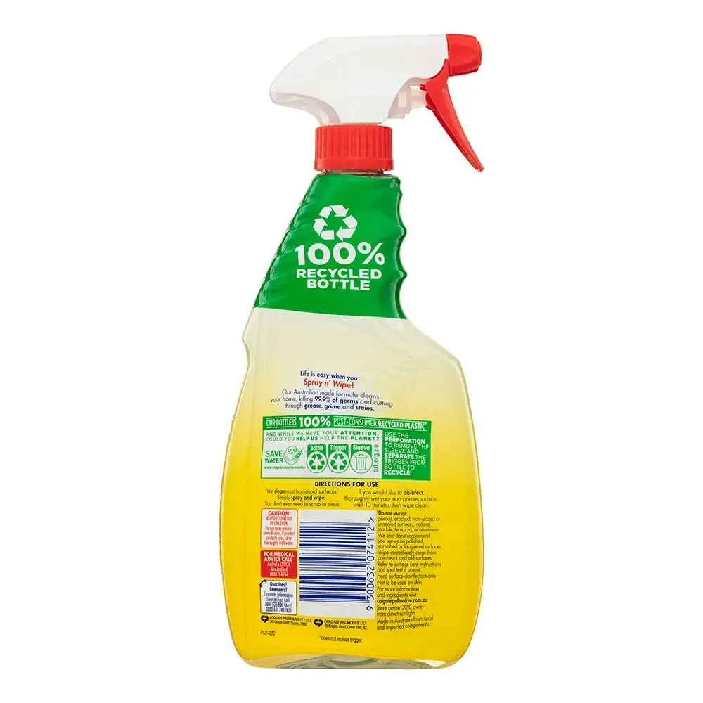 Ajax 500ml Spray n Wipe Multi-Purpose Grease/Grime Cleaner Spray Lemon Citrus