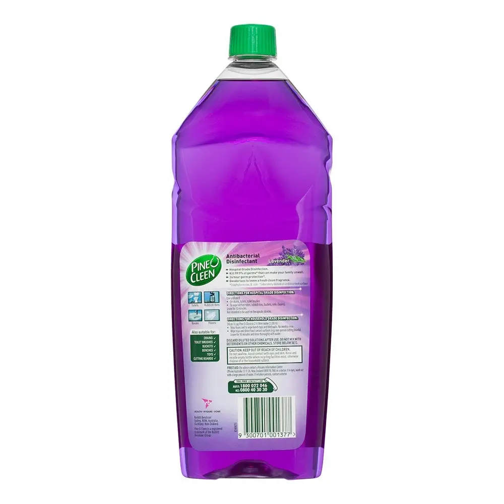 2x Pine O Cleen 1.25L Antibacterial Toilets/Floor Disinfectant Liquid Lavender