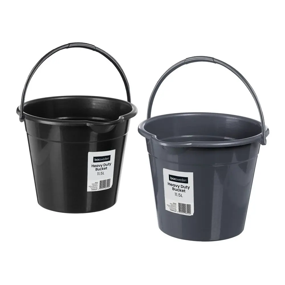 4x Boxsweden Heavy Duty Bucket 11.5L w/Sprout Water Storage Vessel Plastic Asst