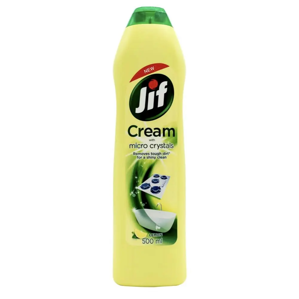 2x Jif 500ml Bathroom/Kitchen Cream Grease/Dirt Cleanser w/Micro Crystals Lemon