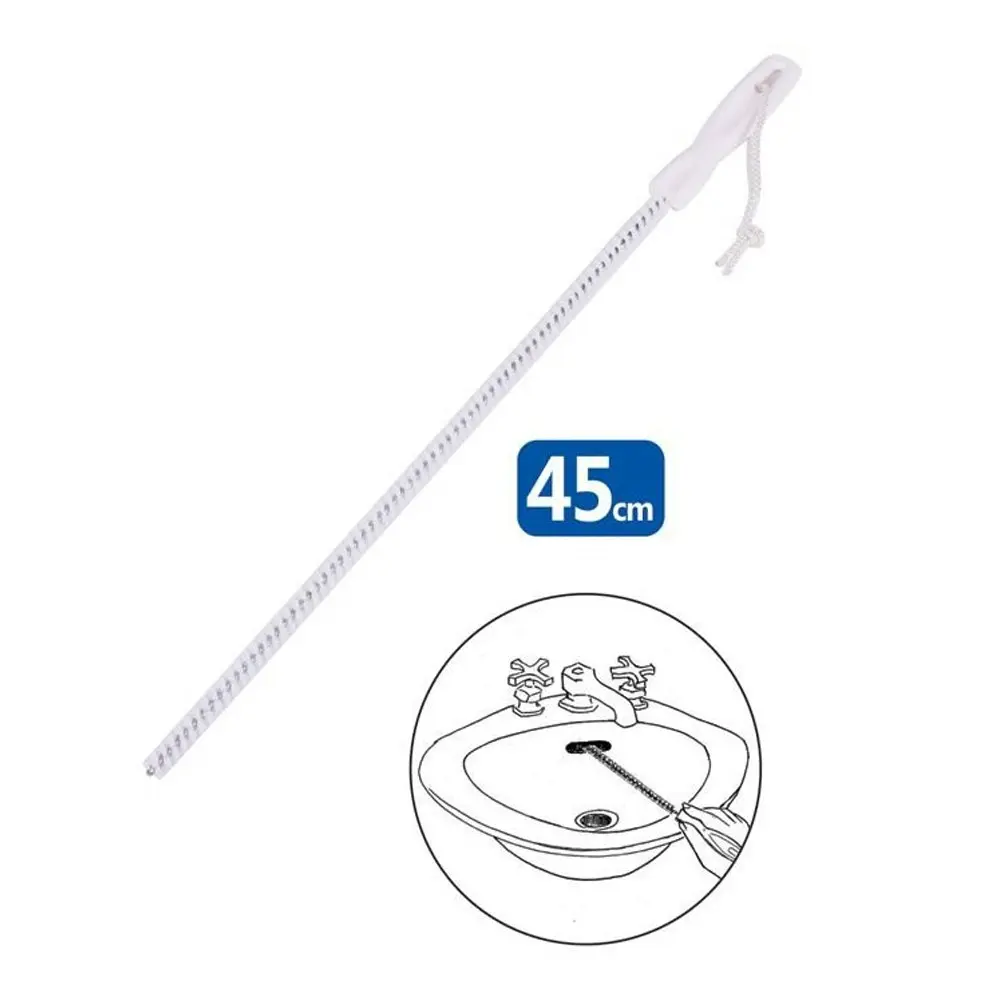 White Magic Hair Catching Pipe Sink/Drain Plug/Hole Cleaning Brush/Tool 43cm