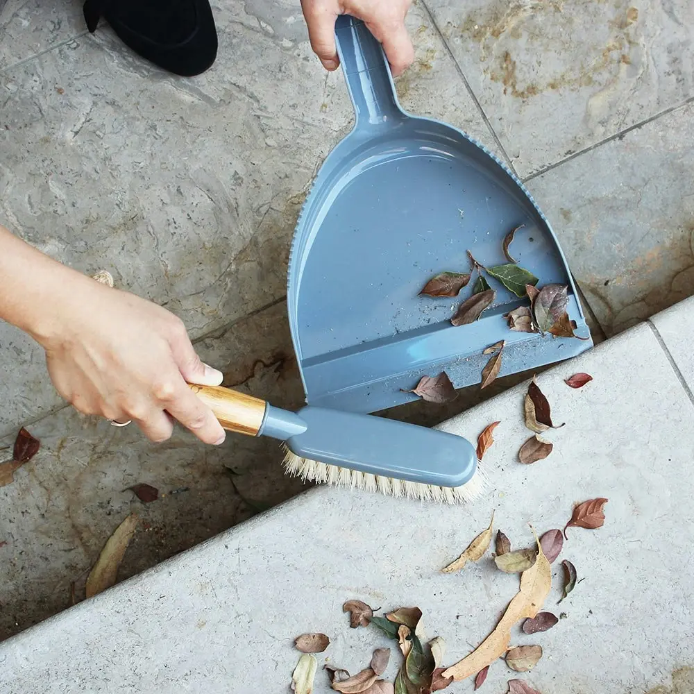 White Magic Bamboo/Recycled Eco Basics Hand Dustpan/Brush Indoor/Outdoor Set