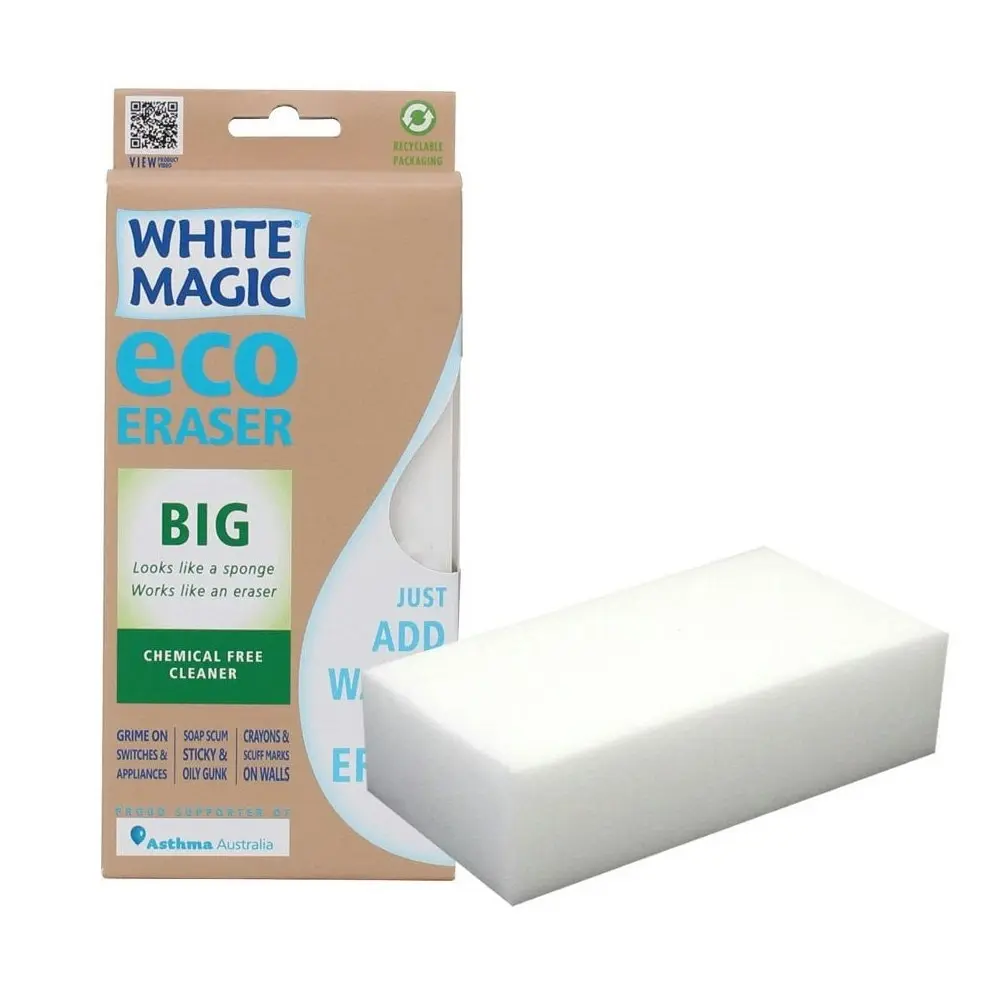 White Magic Eco Standard 18x9cm Eraser Sponge Multi-Purpose Dirt/Bath Cleaner