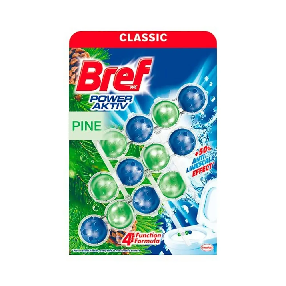 9pc Bref Power Active Classic Bathroom Toilet Bowl Cleaner/Freshner Pine Scent