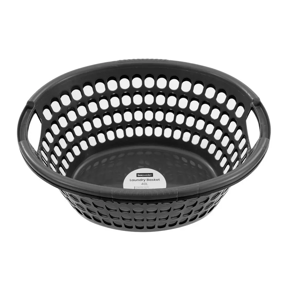 3 x Boxsweden Eco Essentials Oval 58cm Laundry Basket Storage Organiser Assorted