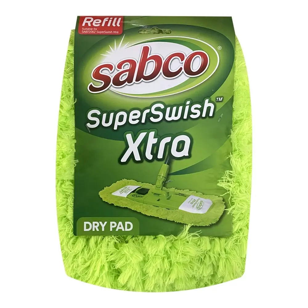 2x Sabco Dry Pad Refill For SuperSwish Xtra Complete Home Cleaning System Mop