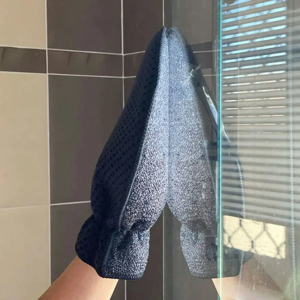 Eco Cloth Bathroom Glove Surface Cleaner Dual Sided Dirt/Grime Scrubber Charcoal