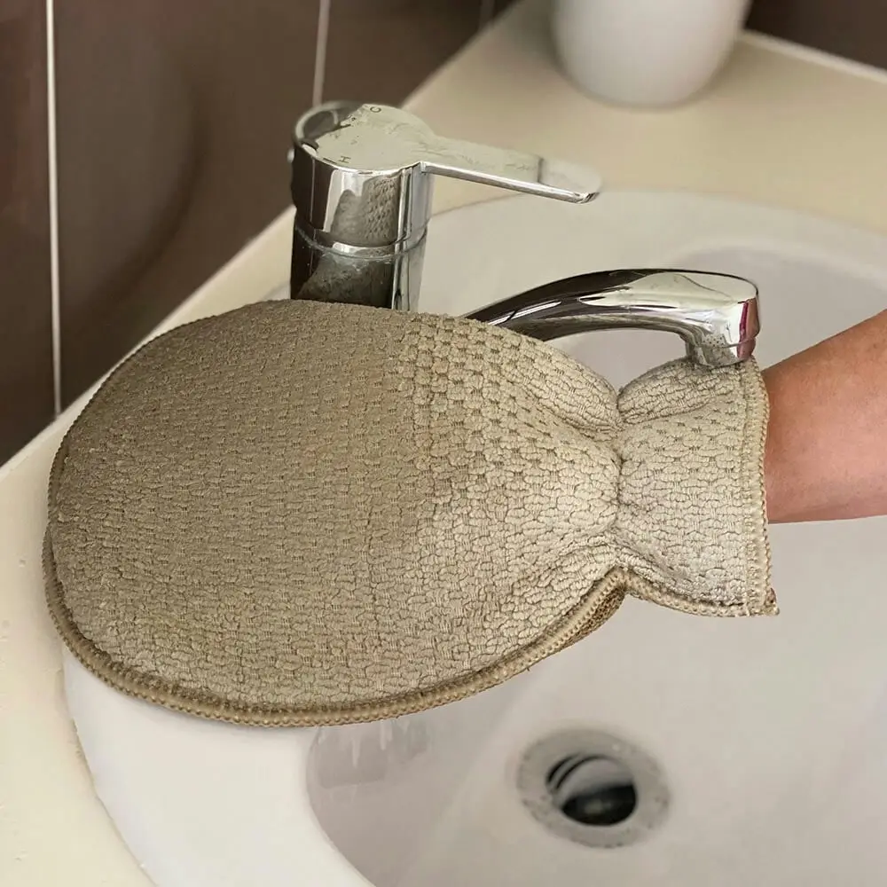 Eco Cloth Bathroom Glove Surface Cleaner Dual Sided Dirt/Grime Scrubber Pebble