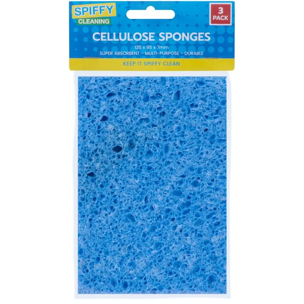 9x Spiffy Cleaning 13.5x9.5cm Cellulose Sponges Dirt Scrubber Kitchen Cleaning