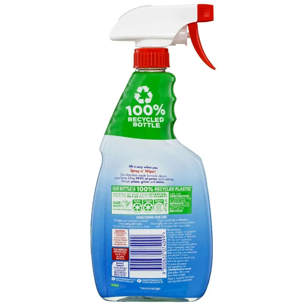 8x Ajax Spray N Wipe Trigger Antibacterial Cleaner Spray Ocean Fresh 500ml