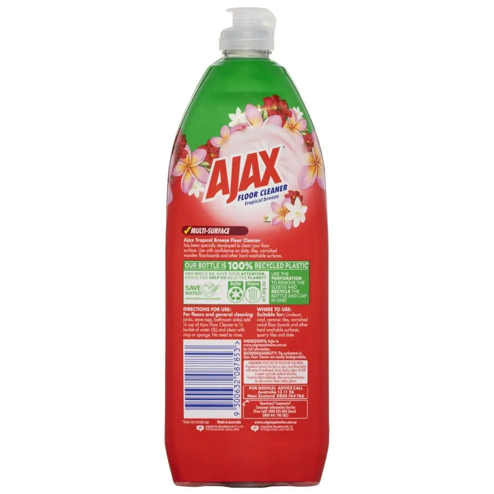 8x Ajax House Multi Surface Floor Cleaner Tropical Breeze Divine Blends 750ml