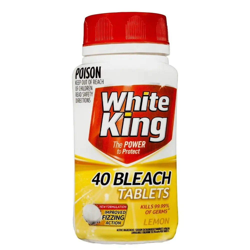 240pc White King Home Multi Purpose Fizzing Bleach Cleaning Tablets Lemon