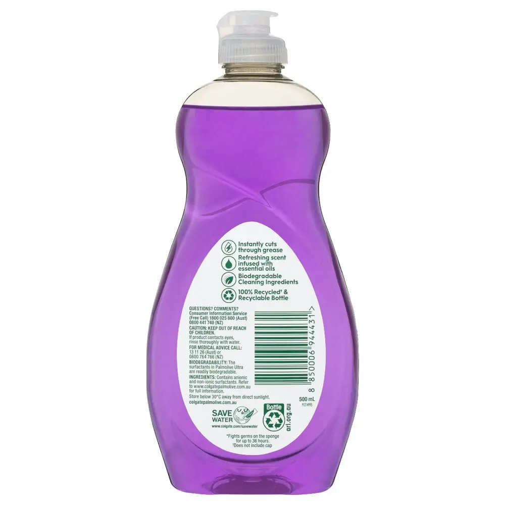 8x Palmolive Ultra Dishwashing Liquid Antibacterial Peony & Berries 500ml