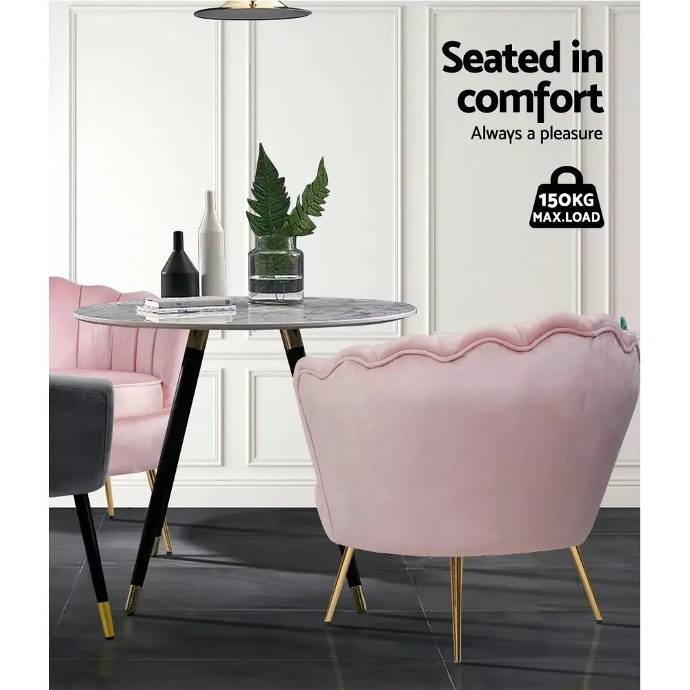 Artiss Armchair Velvet  Pink Callista