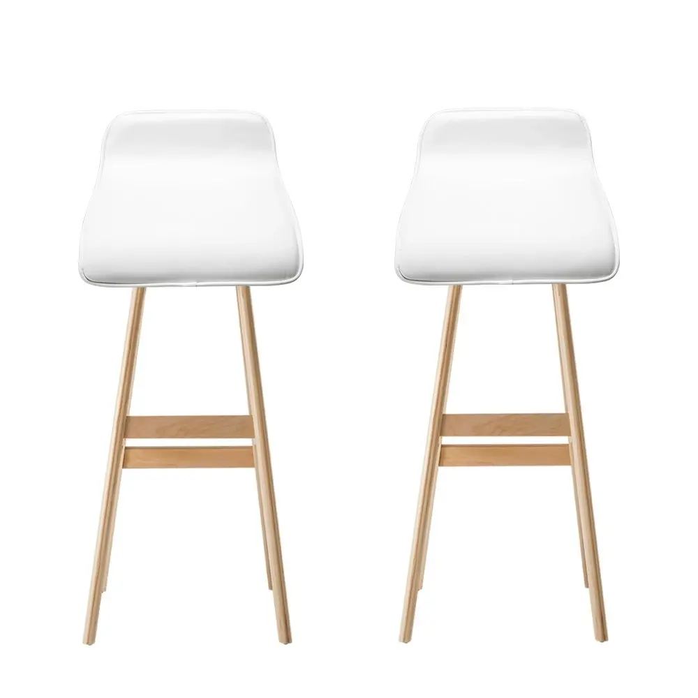 Artiss 2x Bar Stools Wooden Stool White