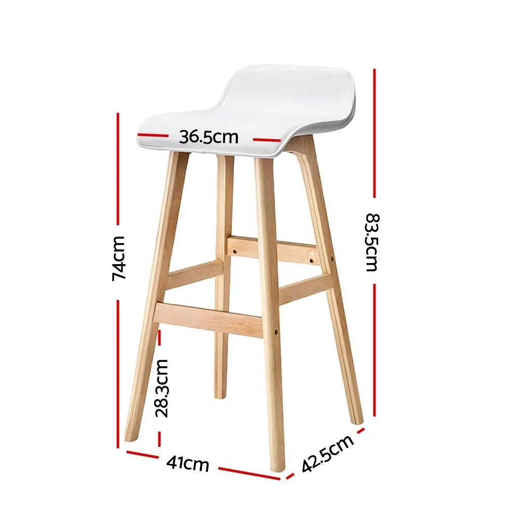 Artiss 2x Bar Stools Wooden Stool White