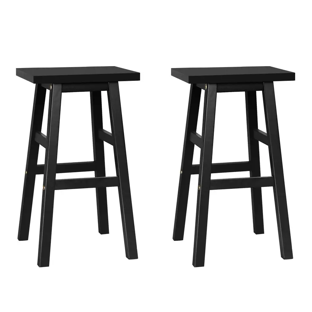 Artiss 2x Bar Stools Kitchen Chairs Wooden Black