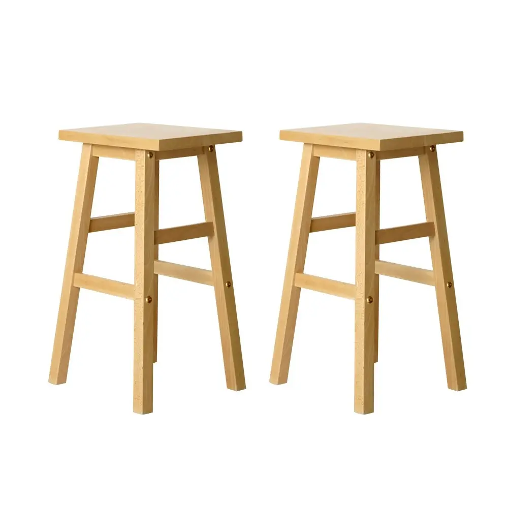 Artiss 2x Bar Stools Kitchen Chairs Wooden Nature