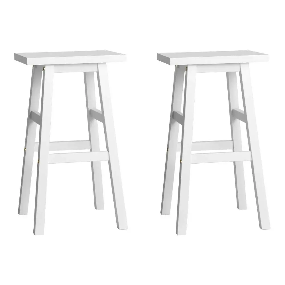 Artiss 2x Bar Stools Kitchen Chairs Wooden White