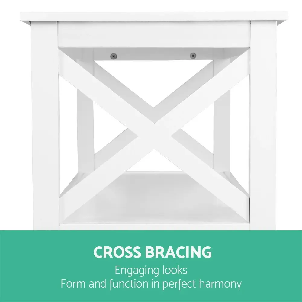 Artiss Console Table 3-tier White Polly