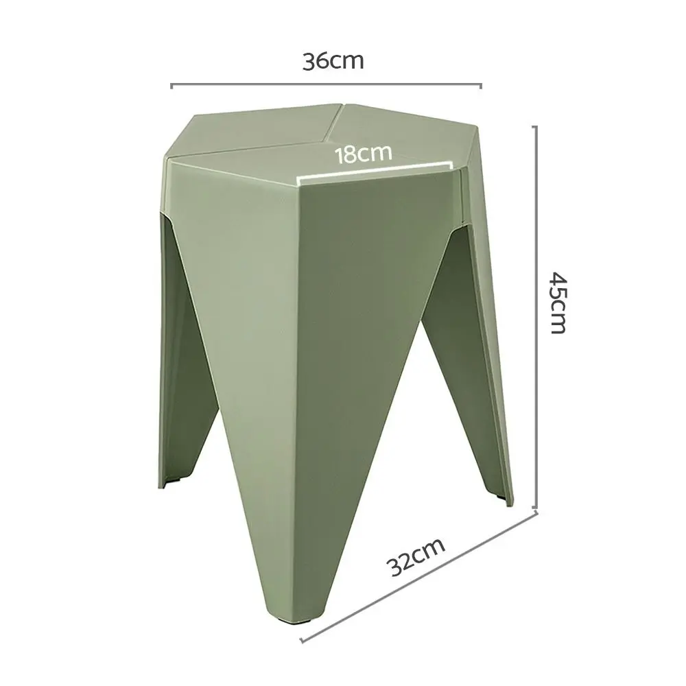 ArtissIn 2x Bar Stools Puzzle Plastic Foot Stool Green