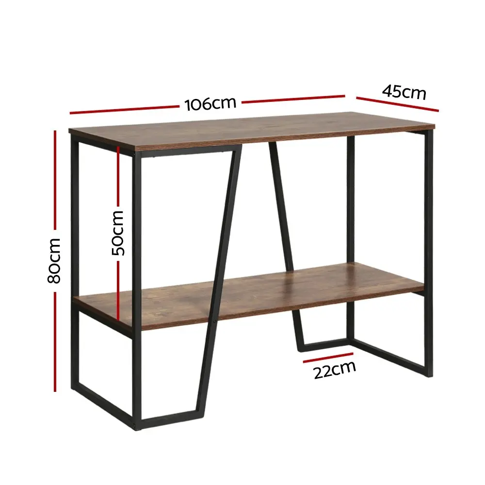 Artiss Console  Table 106CM 2-tier Walnut Cora