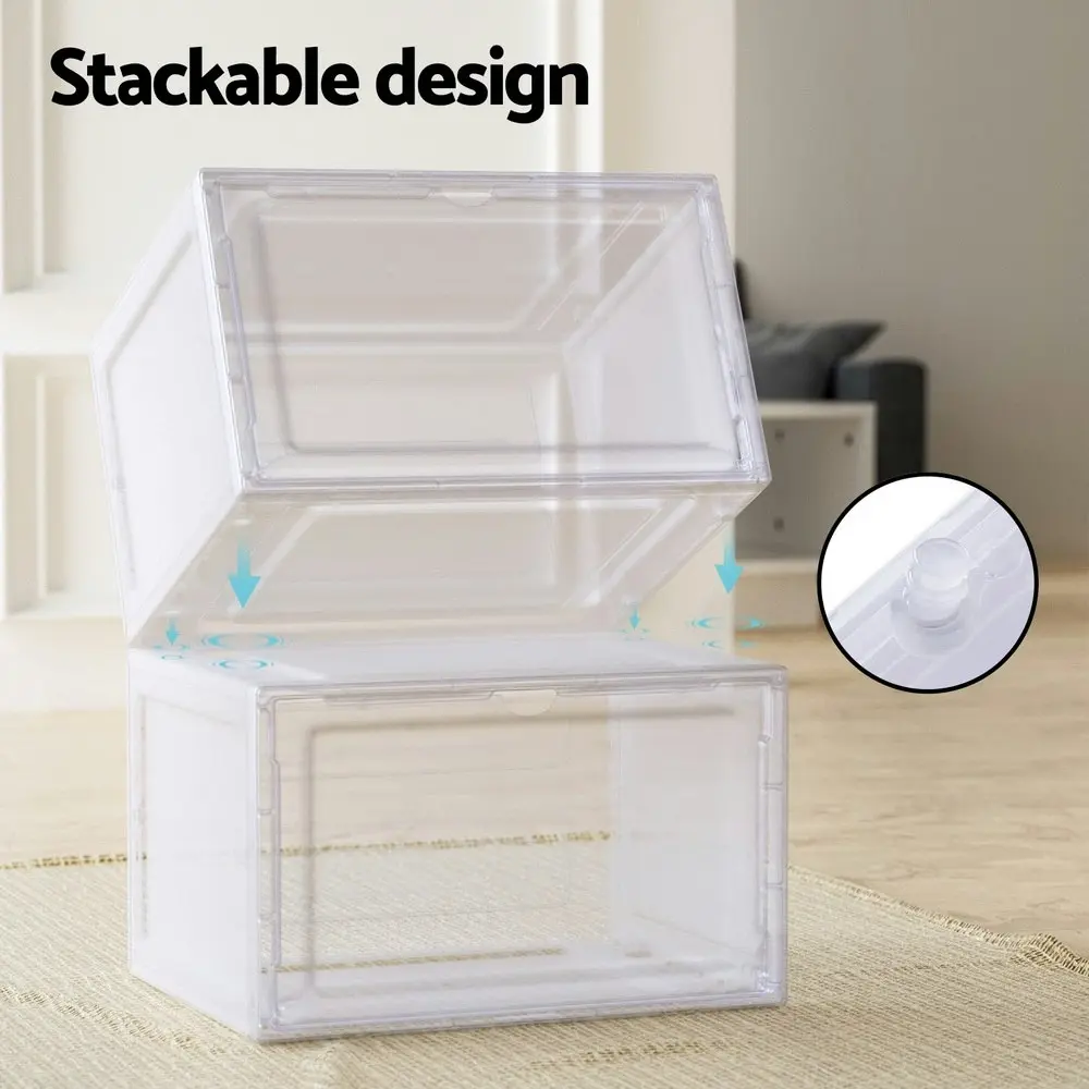 Artiss DIY Shoe Box Set of 2 Stackable Magnetic Door