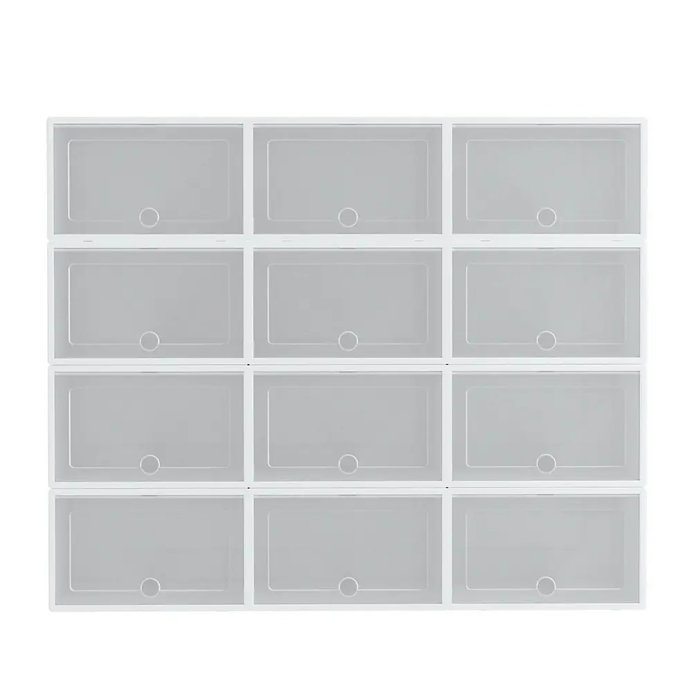 Artiss DIY Shoe Box Set of 12 Stackable White Abel