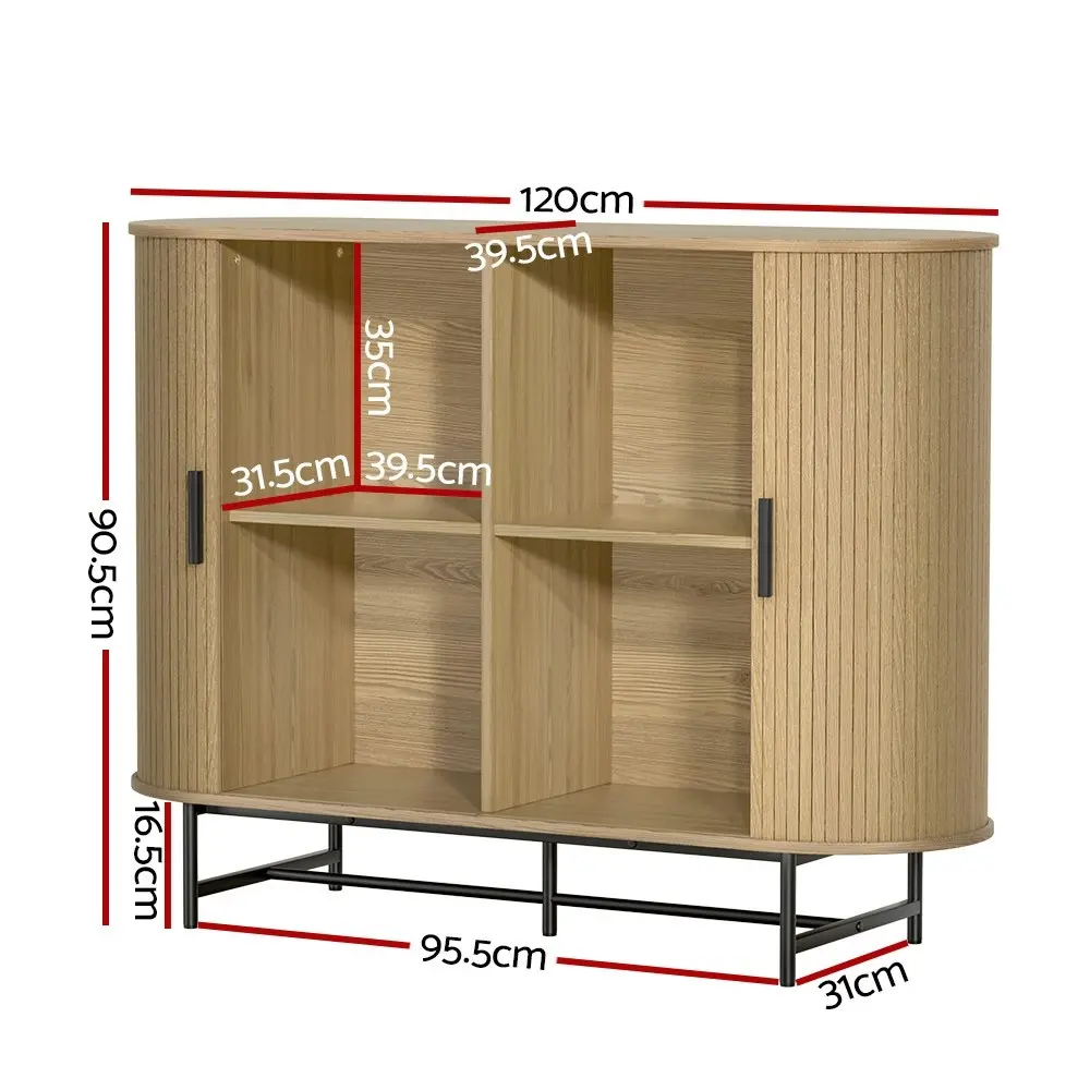 Artiss Buffet Sideboard Sliding Doors - PIIA Oak