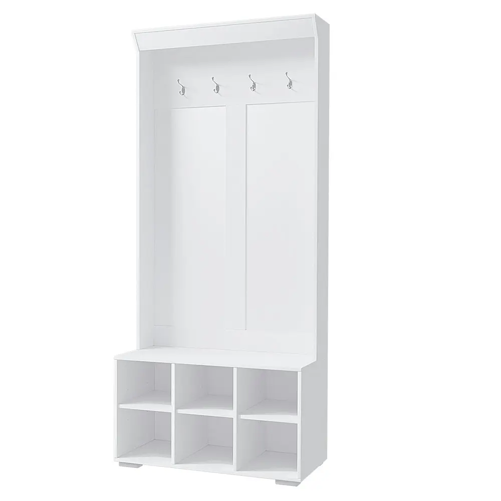 Artiss Shoe Cabinet Hall Tree Coat Rack 180CM White