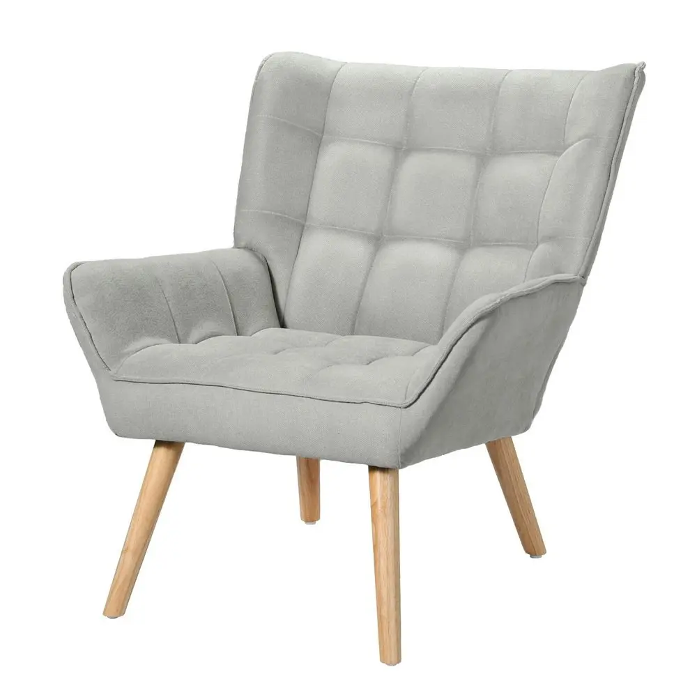 Artiss Armchair Grey Linen Fabric Cindy