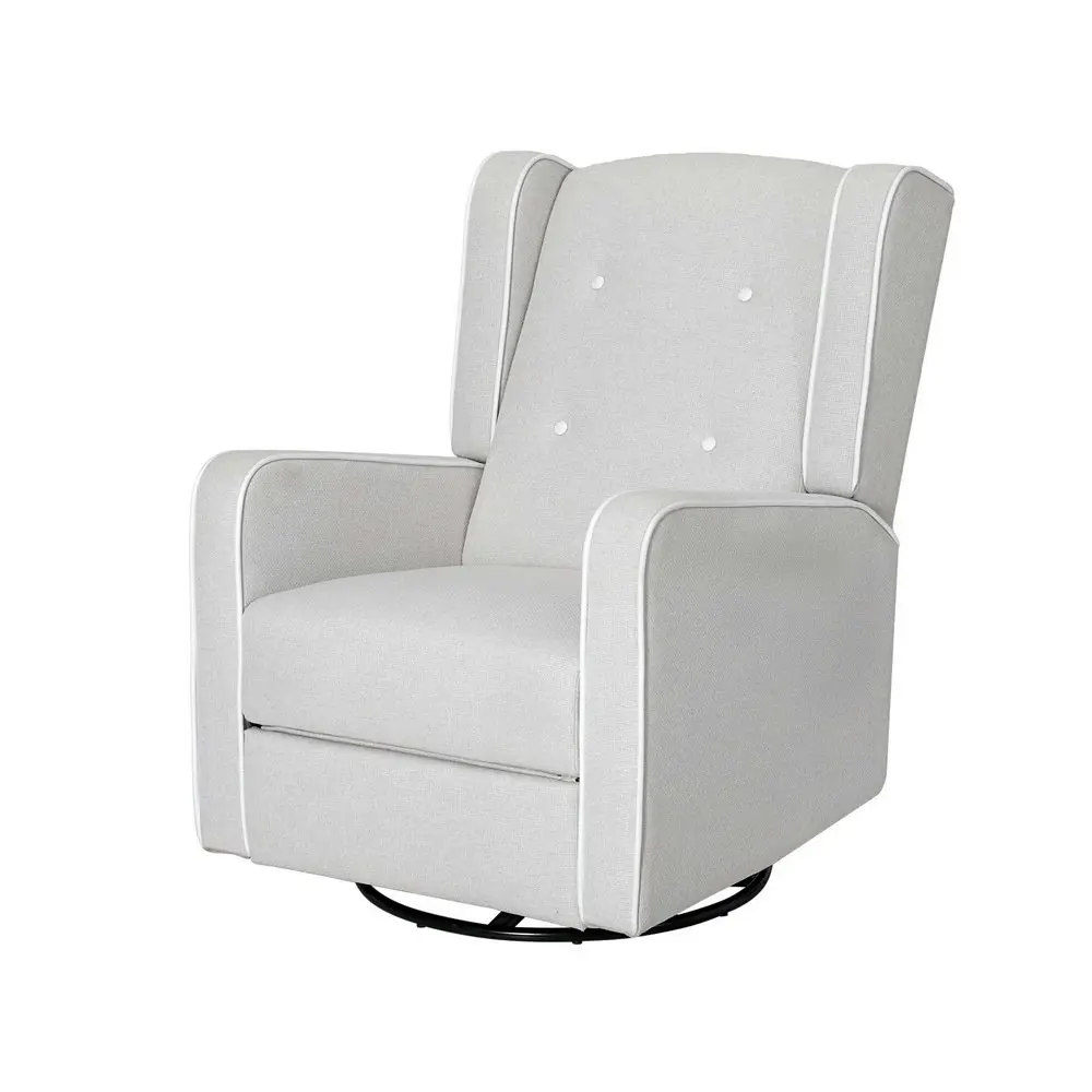 Artiss Recliner Armchair 360Â° Swivel Grey Fabric