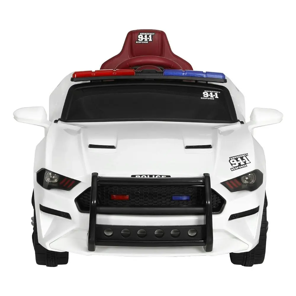 Rigo Kids Ride On Car Electric Patrol Police Cars Battery Powered Toys 12V White