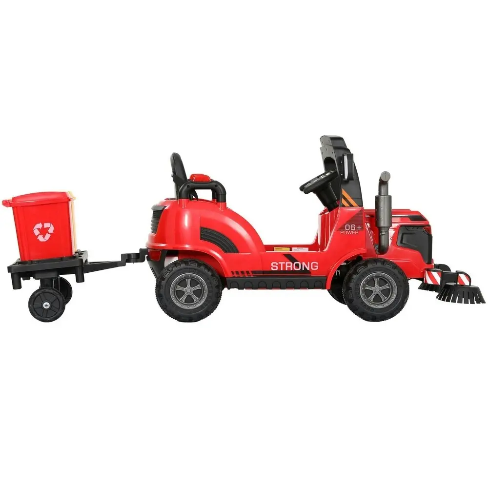 Rigo Kids Electric Ride On Car Street Sweeper Truck Toy Cars Remote 12V Red