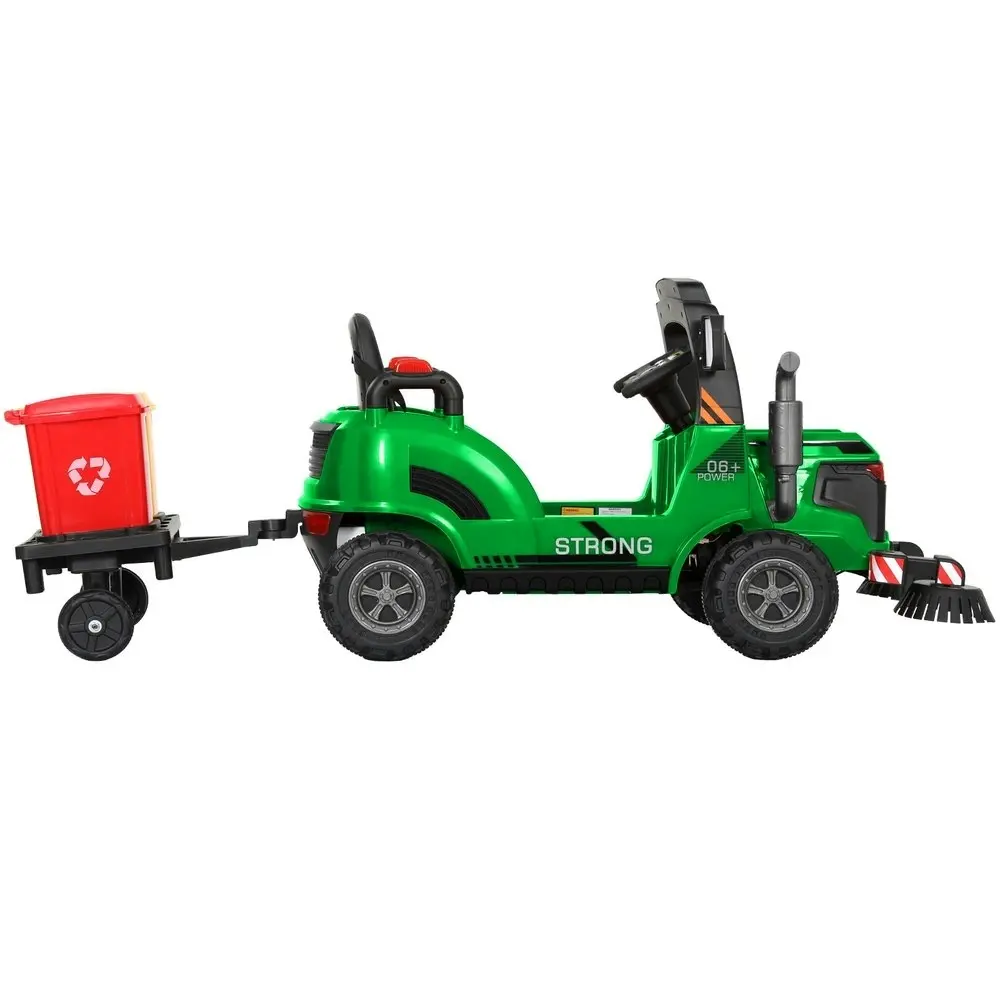 Rigo Kids Electric Ride On Car Street Sweeper Truck Toy Cars Remote 12V Green