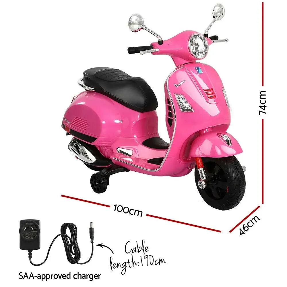 Kids Electric Ride On Car Motorcycle Motorbike Vespa Licensed GTS Pink