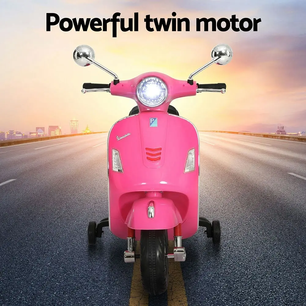 Kids Electric Ride On Car Motorcycle Motorbike Vespa Licensed GTS Pink