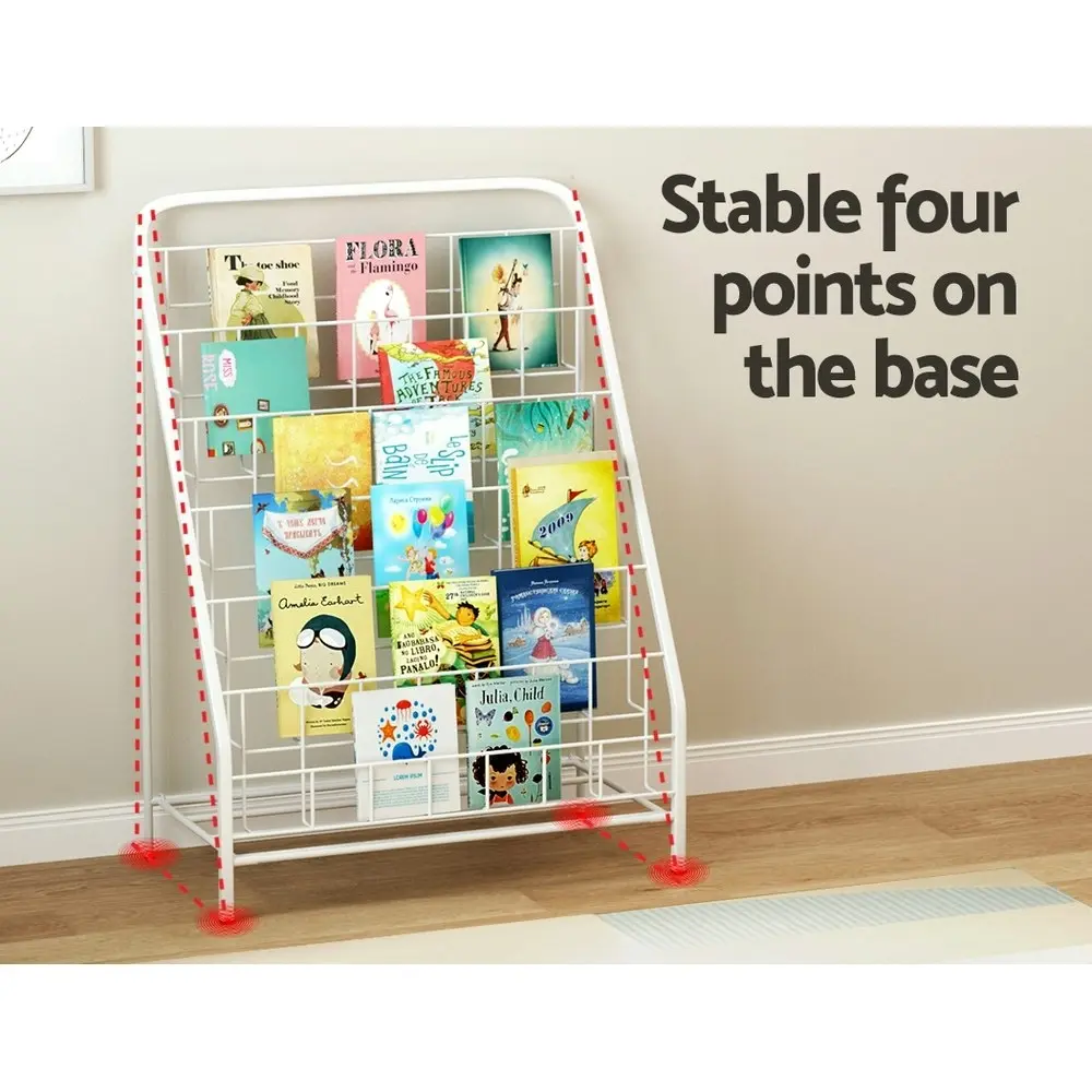 Keezi 6 Tiers Kids Bookshelf Magazine Rack Bookcase Organiser Foldable