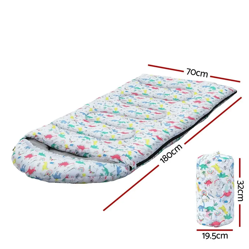 Weisshorn Sleeping Bag Kids Single 180cm Thermal Camping Hiking White