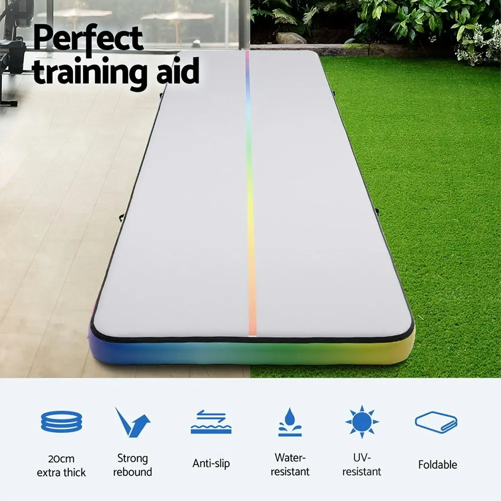 Everfit 6M Air Track Mat Inflatable Gymnastics Tumbling Mat Colourful