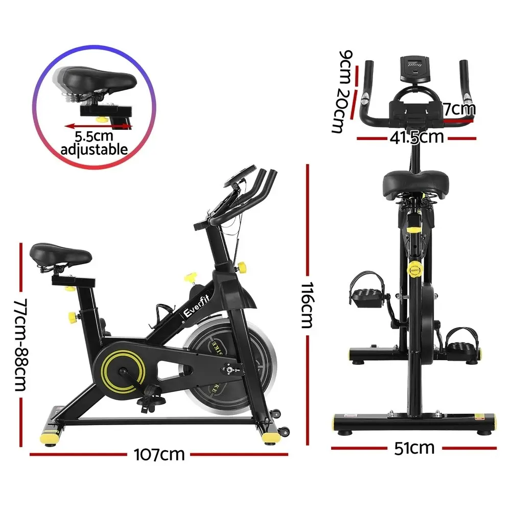 Everfit Spin Bike Exercise Bike Cardio Gym Bluetooth APP Connectable